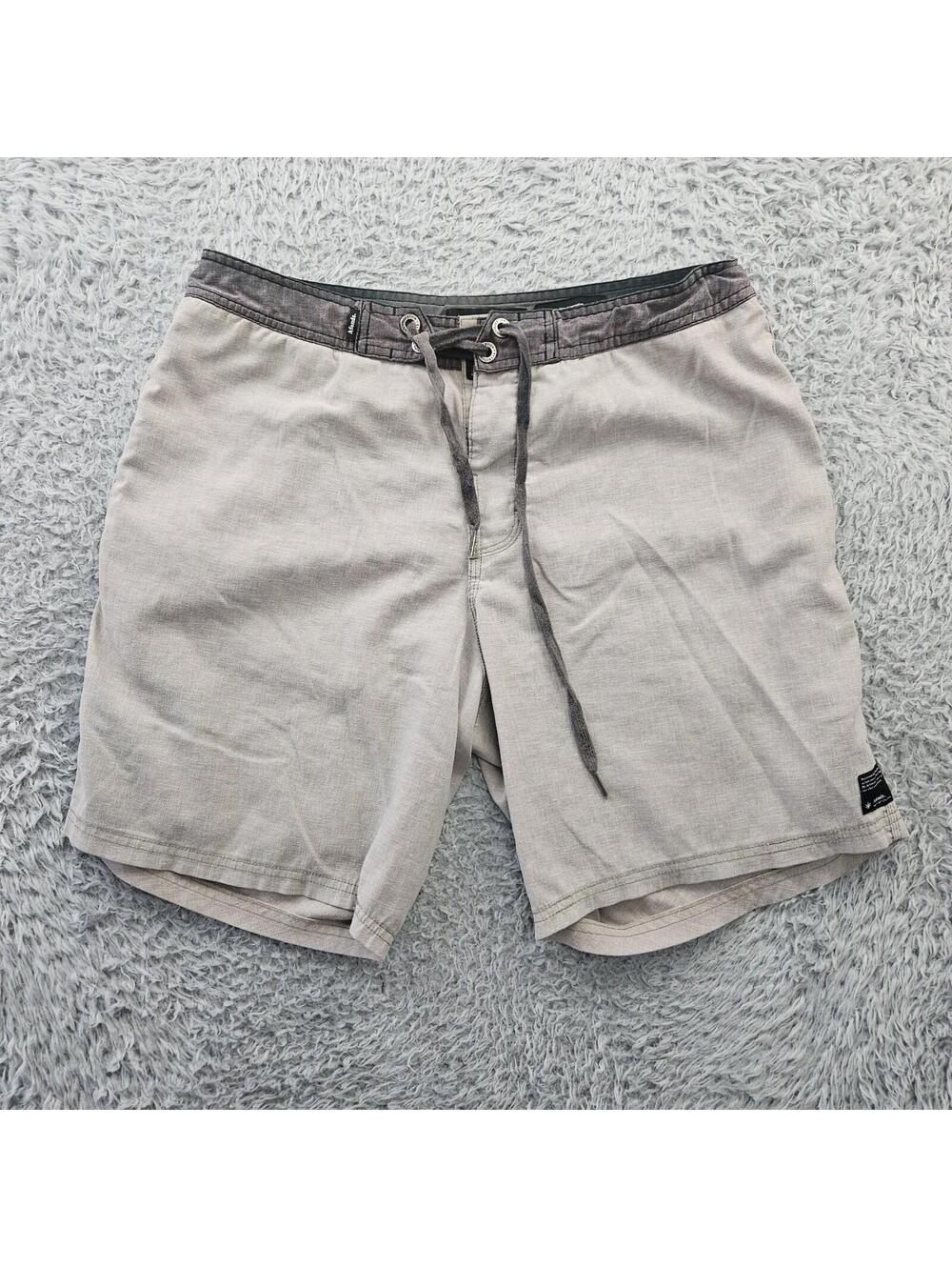 Afends Hemp Boardshorts 34x8 Gray Drawstring Hybrid Beach